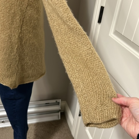 Wooden Ships Paola Buendia Tan Sweater Cardigan Mohair Wool Sz XS/S - Picture 5 of 13